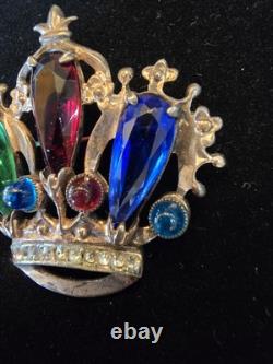 Rare Vintage Trifari Sterling Crown Brooch/Pin Alfred Philippe Design 1940's