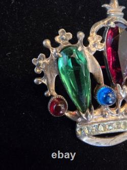 Rare Vintage Trifari Sterling Crown Brooch/Pin Alfred Philippe Design 1940's