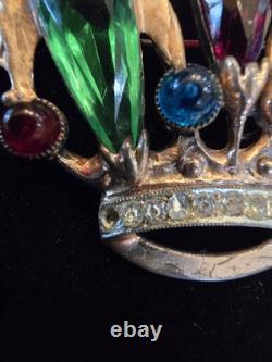 Rare Vintage Trifari Sterling Crown Brooch/Pin Alfred Philippe Design 1940's