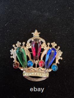 Rare Vintage Trifari Sterling Crown Brooch/Pin Alfred Philippe Design 1940's