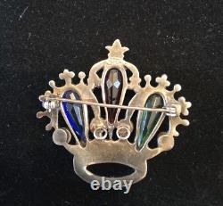 Rare Vintage Trifari Sterling Crown Brooch/Pin Alfred Philippe Design 1940's