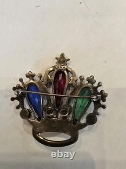Rare Vintage Trifari Sterling Crown Brooch/Pin Alfred Philippe Design 1940's