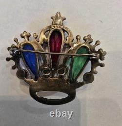 Rare Vintage Trifari Sterling Crown Brooch/Pin Alfred Philippe Design 1940's