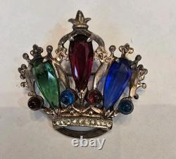Rare Vintage Trifari Sterling Crown Brooch/Pin Alfred Philippe Design 1940's