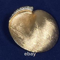 Rare Vtg Signed Alfred Philippe Crown Trifari Gold Toned Heart Brooch withDiamanté