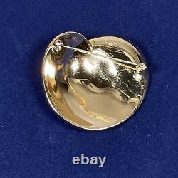 Rare Vtg Signed Alfred Philippe Crown Trifari Gold Toned Heart Brooch withDiamanté