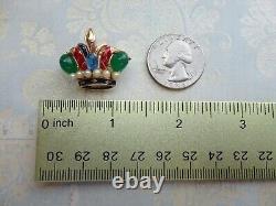 Rare Vtg Signed Trifari Alfred Philippe Cab Faux Pearl Enamel Crown Pin Brooch