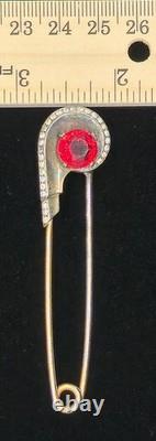 Rare Vtg Signed Trifari Alfred Philippe Sterling Silver Diaper Pin Safety Pin