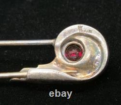 Rare Vtg Signed Trifari Alfred Philippe Sterling Silver Diaper Pin Safety Pin