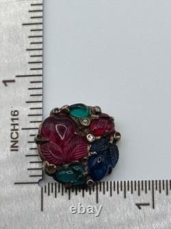 SINGLE Vintage Trifari Earring Clip On Alfred Philippe Tutti Frutti Fruit Salad