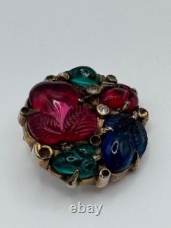 SINGLE Vintage Trifari Earring Clip On Alfred Philippe Tutti Frutti Fruit Salad