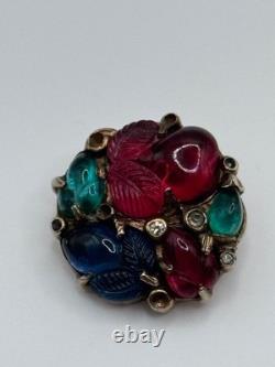 SINGLE Vintage Trifari Earring Clip On Alfred Philippe Tutti Frutti Fruit Salad