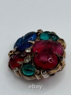 SINGLE Vintage Trifari Earring Clip On Alfred Philippe Tutti Frutti Fruit Salad
