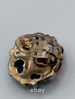 SINGLE Vintage Trifari Earring Clip On Alfred Philippe Tutti Frutti Fruit Salad
