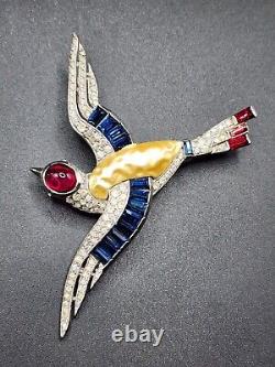 SUPER RARE Alfred Philippe TRIFARI pearl belly MING'S BIRD Brooch PIN