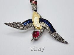 SUPER RARE Alfred Philippe TRIFARI pearl belly MING'S BIRD Brooch PIN