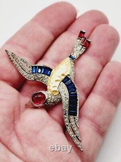 SUPER RARE Alfred Philippe TRIFARI pearl belly MING'S BIRD Brooch PIN