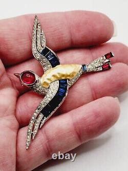 SUPER RARE Alfred Philippe TRIFARI pearl belly MING'S BIRD Brooch PIN