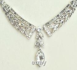 Signed Crown Trifari Alfred Philippe 1940-55 Multi Colored Rhinestone Necklace