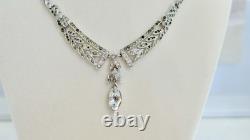 Signed Crown Trifari Alfred Philippe 1940-55 Multi Colored Rhinestone Necklace