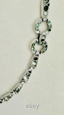 Signed Crown Trifari Alfred Philippe 1940-55 Multi Colored Rhinestone Necklace