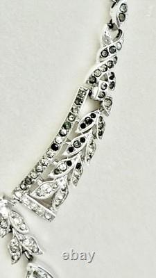 Signed Crown Trifari Alfred Philippe 1940-55 Multi Colored Rhinestone Necklace