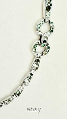 Signed Crown Trifari Alfred Philippe 1940-55 Multi Colored Rhinestone Necklace