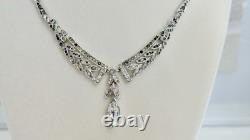 Signed Crown Trifari Alfred Philippe 1940-55 Multi Colored Rhinestone Necklace