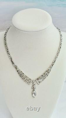 Signed Crown Trifari Alfred Philippe 1940-55 Multi Colored Rhinestone Necklace