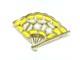 Signed Trifari Alfred Philippe Modern Mosaics Yellow & White Pored Glass Fan Pin