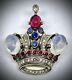 Sterlincrown Trifarialfred Philippeluna Moonstoneking Crown Pin/brooch