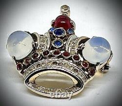 Sterlincrown Trifarialfred Philippeluna Moonstoneking Crown Pin/brooch