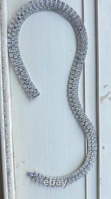 Sterling Silver Crown Trifari Choke Necklace With Rhinestones Alfred Philippe's