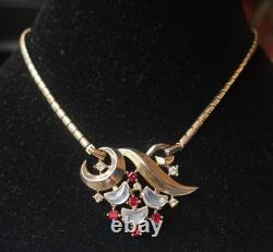 Striking Rare Crown Trifari Alfred Philippe Vintage Clair de Lune Necklace 14.5