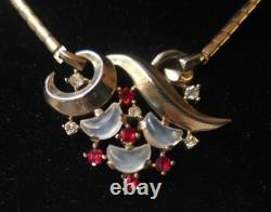 Striking Rare Crown Trifari Alfred Philippe Vintage Clair de Lune Necklace 14.5