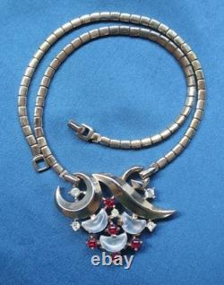 Striking Rare Crown Trifari Alfred Philippe Vintage Clair de Lune Necklace 14.5