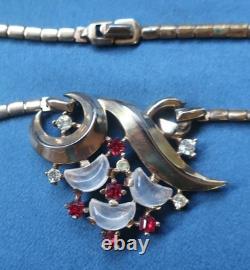 Striking Rare Crown Trifari Alfred Philippe Vintage Clair de Lune Necklace 14.5