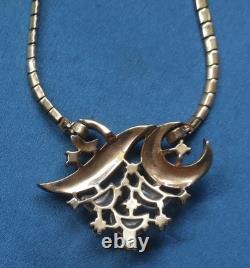Striking Rare Crown Trifari Alfred Philippe Vintage Clair de Lune Necklace 14.5