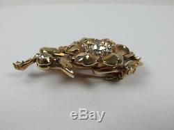 Stunning Alfred Philippe Trifari Rhinestone Rose Yellow Gold Fur Clip Brooch Pin