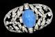 Stunning Rare Art Deco Signed KTF Trifari Star Sapphire Rhinestone Oval Pin