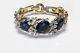 TRIFARI 1949 Alfred Philippe Gold Plated Blue Crystal Flower Bracelet