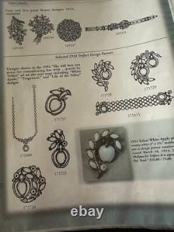 TRIFARI 4-5-6 Petal Flower Parure 1953 Alfred Philippe Rhodium PAT PEND Box