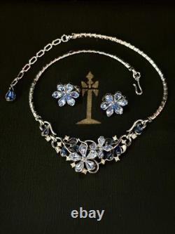 TRIFARI 4-5-6 Petal Flower Parure 1953 Sapphire Alfred Philippe PAT PEND Book