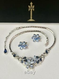 TRIFARI 4-5-6 Petal Flower Parure 1953 Sapphire Alfred Philippe PAT PEND Book