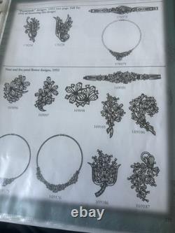 TRIFARI 4-5-6 Petal Flower Parure 1953 Sapphire Alfred Philippe PAT PEND Book