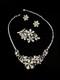 TRIFARI 4-5-6 Petal Flower Parure Alfred Philippe Rhodium Crystal PAT PEND Box