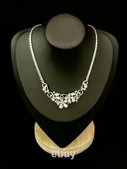 TRIFARI 4-5-6 Petal Flower Parure Alfred Philippe Rhodium Crystal PAT PEND Box