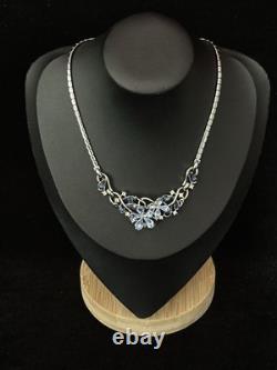 TRIFARI 4-5 Petal Flower Parure 1953 Sapphire Alfred Philippe PAT PEND