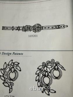 TRIFARI 4-5 Petal Flower Parure 1953 Sapphire Alfred Philippe PAT PEND