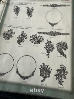 TRIFARI 4-5 Petal Flower Parure 1953 Sapphire Alfred Philippe PAT PEND